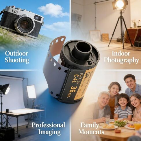 فيلم ألوان الكاميرا ISO 320-400 35 مم حبيبات دقيقة 36 ورقة - خط عرض واسع، دقة عالية، مثالي لـ 135 كاميرا (36 ورقة) in Kuwait