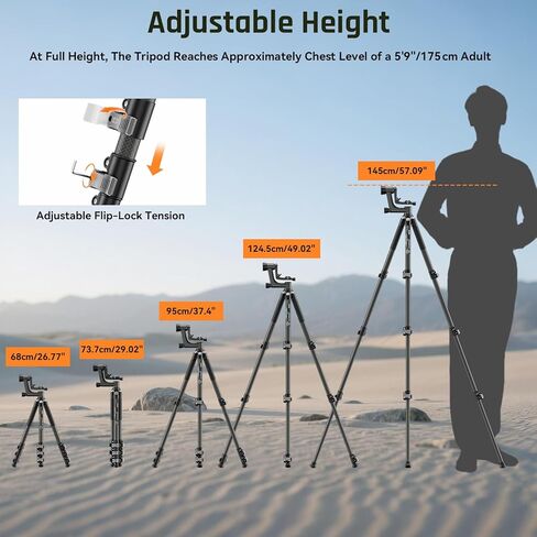 حامل ثلاثي من ألياف الكربون SP324 عالي التحمل ومجموعة رأس BH-10 Gimbal، احترافية للمناظر الطبيعية والحياة البرية وتصوير الطيور والرياضة والمقربة الطويلة وتتبع الفيديو، يدعم ما يصل إلى 33 رطل/15 كجم in Kuwait