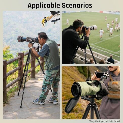 حامل ثلاثي من ألياف الكربون SP324 عالي التحمل ومجموعة رأس BH-10 Gimbal، احترافية للمناظر الطبيعية والحياة البرية وتصوير الطيور والرياضة والمقربة الطويلة وتتبع الفيديو، يدعم ما يصل إلى 33 رطل/15 كجم in Kuwait