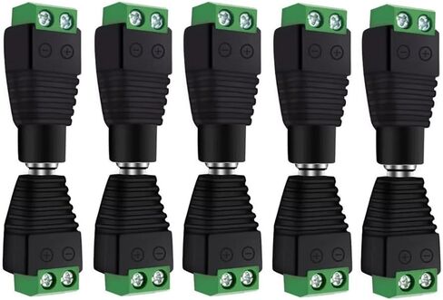 DC Male Female Power Balun Connector CCTV 12V/24V/56V Power Jack Adapter Plug Solderless Socket for CCTV Camera/DVR/LED Strip - 5 Pairs in Kuwait