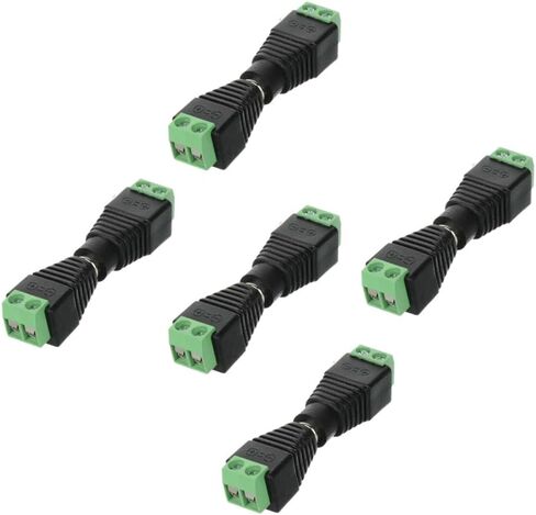 DC Male Female Power Balun Connector CCTV 12V/24V/56V Power Jack Adapter Plug Solderless Socket for CCTV Camera/DVR/LED Strip - 5 Pairs in Kuwait