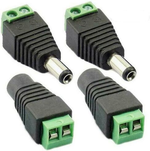 DC Male Female Power Balun Connector CCTV 12V/24V/56V Power Jack Adapter Plug Solderless Socket for CCTV Camera/DVR/LED Strip - 5 Pairs in Kuwait