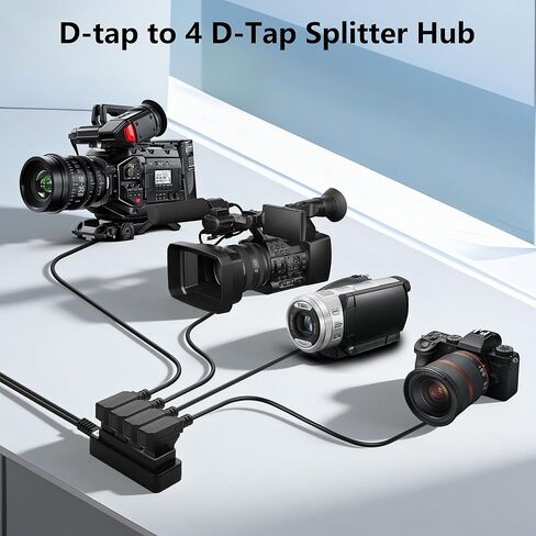 CERRXIAN 2FT D-tap كابل الفاصل، D الحنفية ذكر إلى 4 منافذ DTap أنثى الفاصل كابل الطاقة المحور، محول الفاصل P-الصنبور، لبطارية الكاميرا V-Mount in Kuwait
