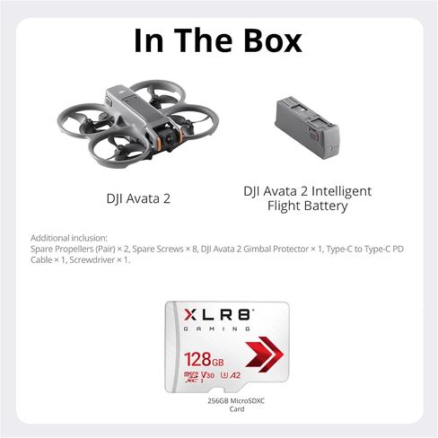 DJI Avata 2 (طائرة بدون طيار فقط) مع حافظة صلبة مقاومة للعوامل الجوية مع حزمة بطاقة ذاكرة MicroSDXC Canvas Go Plus سعة 256 جيجابايت (3 قطع) in Kuwait