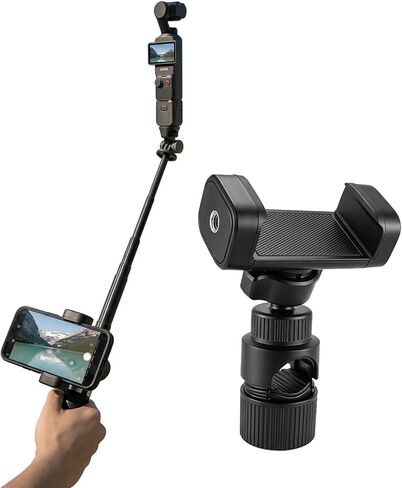حامل هاتف لـ DJI Osmo Pocket 3 4 حامل ثلاثي القوائم، ملحقات توسيع دوارة 360 درجة مع حذاء بارد وخيط 1/4 بوصة، مشبك هاتف ذكي لحامل الميكروفون وعصا سيلفي ثلاثية القوائم 10-20 مم لتصوير مدونة الفيديو in Kuwait