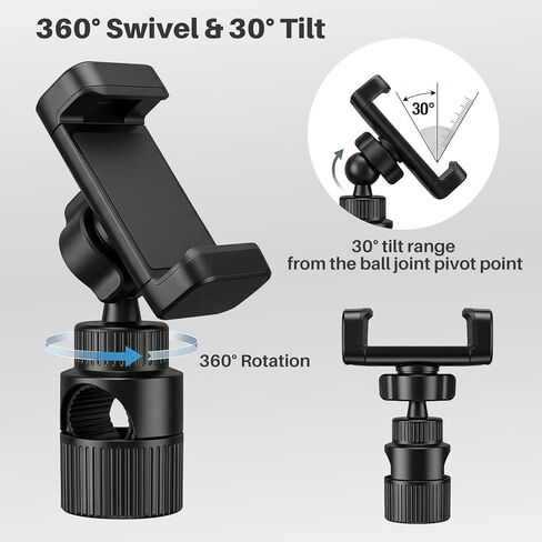 حامل هاتف لـ DJI Osmo Pocket 3 4 حامل ثلاثي القوائم، ملحقات توسيع دوارة 360 درجة مع حذاء بارد وخيط 1/4 بوصة، مشبك هاتف ذكي لحامل الميكروفون وعصا سيلفي ثلاثية القوائم 10-20 مم لتصوير مدونة الفيديو in Kuwait