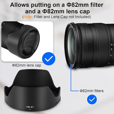 HB-87 Bayonet Flower Lens Hood Shade for Nikon NIKKOR Z 24-70mm f/2.8 S (Not for Z 24-70mm f/4 S),Lens - Replace Nikon HB-87,Anti - Flare,Protect Lens​,Reversible Design in Kuwait