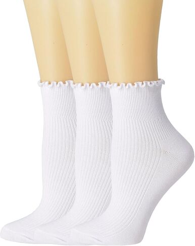SRYL Ruffle Ankle Socks for Women's,Casual Cute Turn-Cuff Socks Soft Breathable Knit Cotton Lettuce Frilly Crew Socks Girls in Saudi Arabia