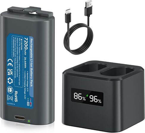 CITYORK 7200mAh Replacement Battery with Charge Station for myQ Smart Garage Video Keypad, Dual Port Charger for myQ Video Keypad Camera Only in Kuwait