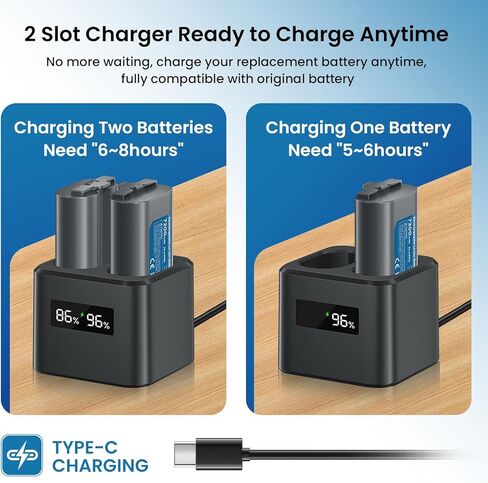 CITYORK 7200mAh Replacement Battery with Charge Station for myQ Smart Garage Video Keypad, Dual Port Charger for myQ Video Keypad Camera Only in Kuwait