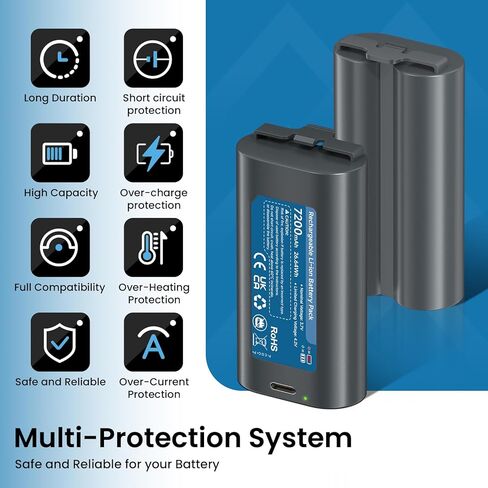 CITYORK 7200mAh Replacement Battery with Charge Station for myQ Smart Garage Video Keypad, Dual Port Charger for myQ Video Keypad Camera Only in Kuwait