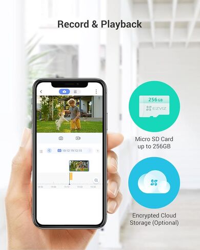 كاميرا EZVIZ LC1C بيضاء عالية الدقة للإضاءة الخارجية مع PIR، H.265، مستشعر ضوء النجوم، كشف الحركة المتقدم، صفارة الإنذار المدمجة، التحدث في اتجاهين، تدعم بطاقة Micro SD (متجددة) in Kuwait