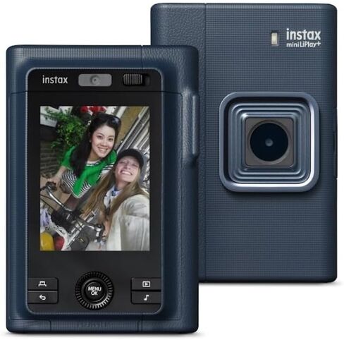 مجموعة الكاميرا الفورية الهجينة FUJIFILM instax mini LiPlay+ (أزرق منتصف الليل) مع 20 صورة فورية لفيلم فوري + ألبوم Instax Mini وحدود وملصقات ومشابك + قطعة قماش للتنظيف من الألياف الدقيقة (4 قطع) in Kuwait