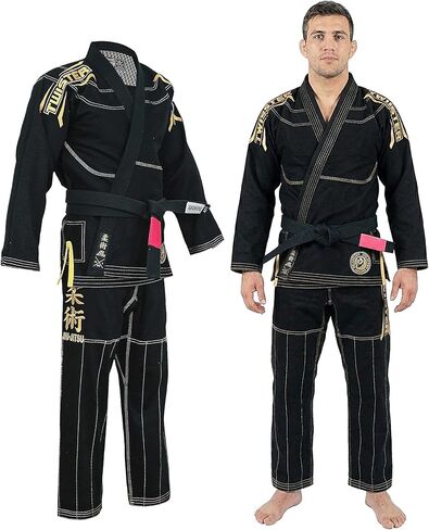 زي Black Mamba BJJ Gi - زي جيو جيتسو البرازيلي المصنوع من القطن المنكمش مسبقًا واللؤلؤ، للبالغين من الجنسين، حزام BJJ مجاني in Saudi Arabia