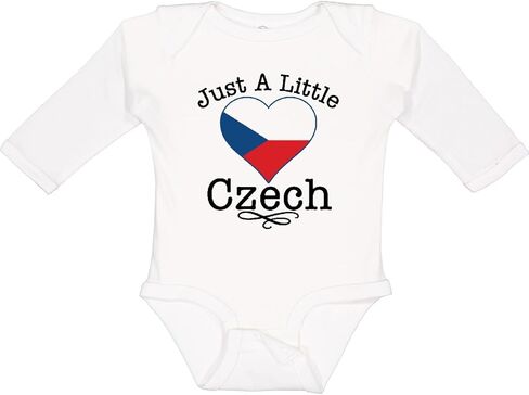 inktastic Flag Heart Cute Just a Little Czech Quote Long Sleeve Creeper in Saudi Arabia