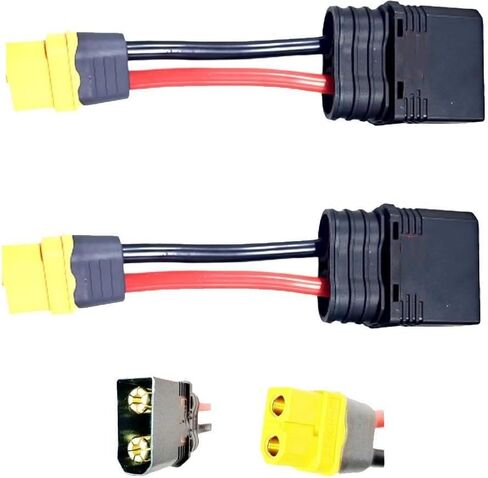 2 قطعة 5 سنتيمتر 12AWG XT60 أنثى إلى QS8 ذكر تهمة الرصاص محول لشحن البطاريات RC in Kuwait