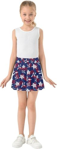 Girls Skorts High Waist Athletic Skirts with Shorts Giraffe Print Stretchy Teens Performance Tennis in Saudi Arabia