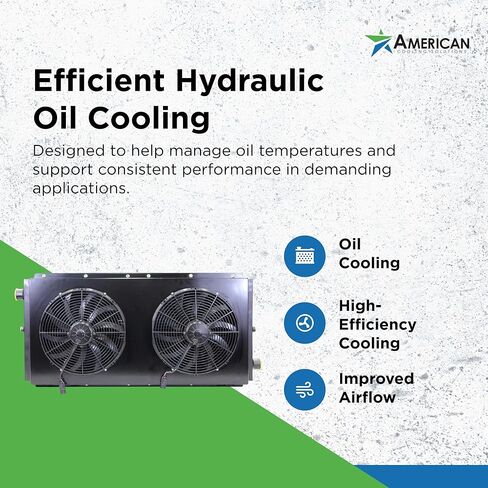 Mobile Hydraulic Oil Cooler, 0-120 GPM, 60HP, with Dual 12V Fans with or Without Bypass (8 Bar (116 psi) Bypass) in Saudi Arabia