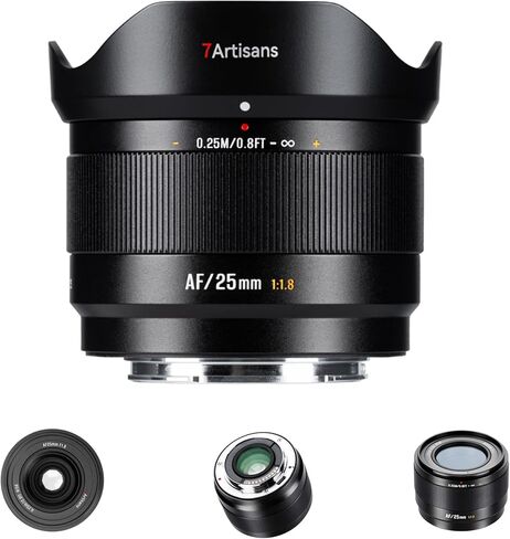 عدسة 7artisans AF مقاس 25 مم f/1.8 بتركيز تلقائي APS-C لتركيب Fuji FX، وعدسة STM خفيفة الوزن بوزن 178 جرامًا مع تركيز بؤري تلقائي للوجه/العين، وفتحة كبيرة للصور الشخصية والتصوير الفوتوغرافي للشوارع in Kuwait
