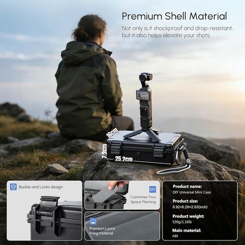 حافظة صلبة من STARTRC PHOTO DIY لملحقات DJI Osmo Pocket 4/3، حقيبة كاميرا محمولة مقاومة للماء، حقيبة تخزين للسفر متوافقة مع Osmo Action 5 Pro/6/OM 8/7P in Kuwait