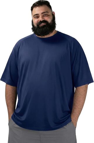 BRISIRA Mens Big and Tall Swim Shirt Sun Protection UPF 50+ Rash Gard Raglan Quick Dry T-Shirt Ultra-Soft & Moisture-Wicking in Saudi Arabia