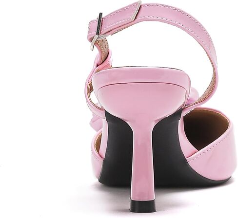 getmorebeauty Women's Slingback Kitten Heels Pearl Flower Pumps Buckle Strap Closed Pointed Toe Wedding Party Dress Sandals Shoes in Saudi Arabia