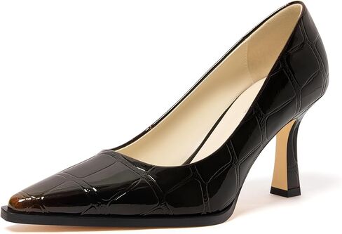 Womens Pump Shoes, Pointed Toe High Heel Dress Shoes for Women, Croc-Embossed Patent Shoes 3.1" in Saudi Arabia