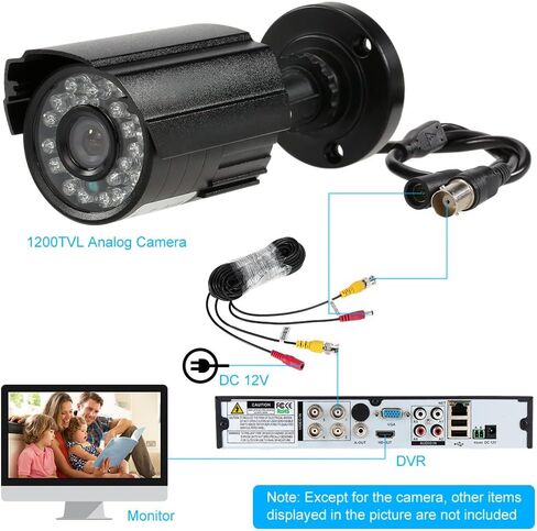1200TVL رصاصة كاميرا CCTV كاميرا الأمن للماء كاميرا مراقبة المنزل مع 24 مصابيح الأشعة تحت الحمراء للرؤية الليلية تتبع السيارات توازن اللون الأبيض IP66 للماء التوصيل والتشغيل in Kuwait