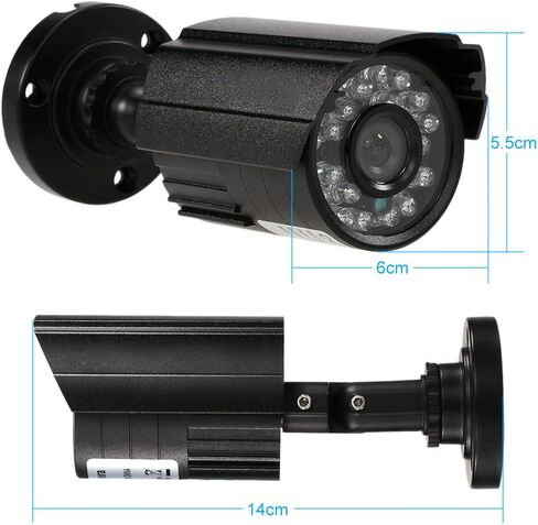 1200TVL رصاصة كاميرا CCTV كاميرا الأمن للماء كاميرا مراقبة المنزل مع 24 مصابيح الأشعة تحت الحمراء للرؤية الليلية تتبع السيارات توازن اللون الأبيض IP66 للماء التوصيل والتشغيل in Kuwait