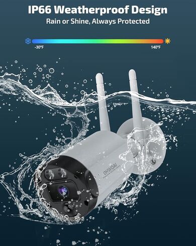 OHWOAI 《4K Ultra HD وزاوية واسعة 130 درجة》كاميرا توسيع لاسلكية خارجية لأنظمة الأمان، كاميرات مراقبة IP فيديو WiFi منزلية in Kuwait