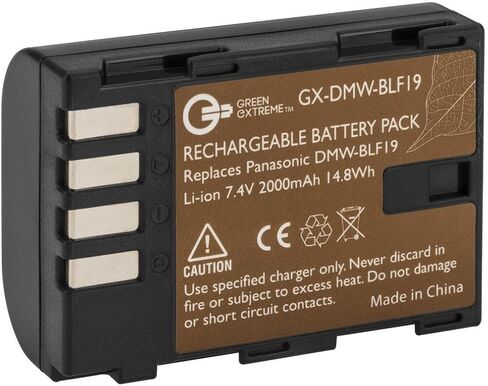 مجموعة بطارية Green Extreme مكونة من قطعتين DMW-BLF19 ومجموعة شاحن ذكي صغير الحجم (7.4 فولت، 2000 مللي أمبير في الساعة) in Kuwait