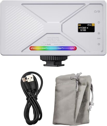 Sorandy 225 خرزة LED 95+ CRI RGB ضوء فيديو، ضوء درجة حرارة اللون 2500K 9900K قابل للتعتيم، 24 تأثير مشهد مع حامل حذاء بارد، مثالي لكاميرا DSLR ومؤتمرات الفيديو والبث المباشر in Kuwait