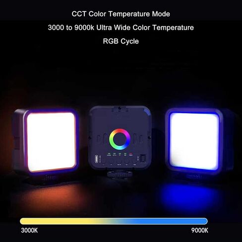 أضواء الفيديو RGB W70 ضوء التصوير الفوتوغرافي المحمول 7W 3000-9000K CRI 95-9 أوضاع السيناريو وتوسيع الحذاء البارد لمدونة الفيديو، في الهواء الطلق، التصوير الفوتوغرافي الإبداعي in Kuwait