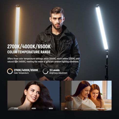 NEEWER Basics SL50 عصا إضاءة RGB مغناطيسية 21 بوصة مع CRI95 قابلة للتعتيم 14 وات LED 51 وضع RGB بطارية 4000 مللي أمبير في الساعة + حامل ثلاثي القوائم معدني صغير TP29 مع رأس كروي 360 درجة لكاميرا الهاتف المحمول in Kuwait