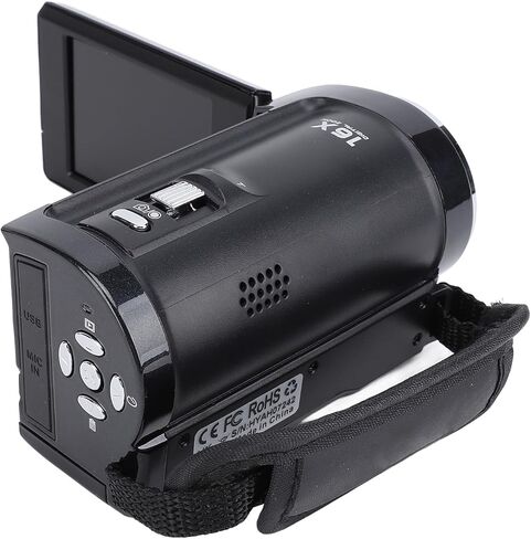كاميرا فيديو Yosoo Health Gear 2.7K، 56 ميجابكسل، شاشة 2.8 بوصة 270 درجة، تقريب رقمي 16X، مع ضوء LED، للبث المباشر والسفر in Kuwait