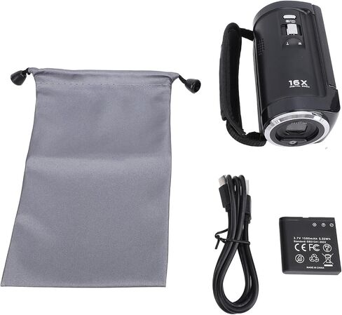 كاميرا فيديو Yosoo Health Gear 2.7K، 56 ميجابكسل، شاشة 2.8 بوصة 270 درجة، تقريب رقمي 16X، مع ضوء LED، للبث المباشر والسفر in Kuwait