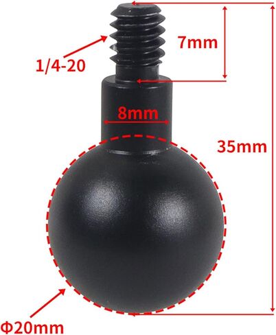2Pcs Aluminum Alloy 20mm / 17mm / 15mm / 13mm Ball Head to 1/4 Screw Adapter for Camera Tripod Phone Mount Photography Phone Holder to Stand in Saudi Arabia