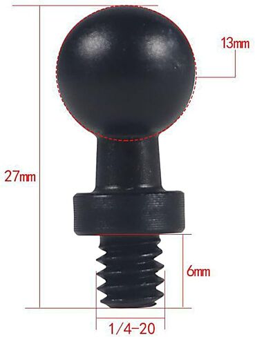 2Pcs Aluminum Alloy 20mm / 17mm / 15mm / 13mm Ball Head to 1/4 Screw Adapter for Camera Tripod Phone Mount Photography Phone Holder to Stand in Saudi Arabia