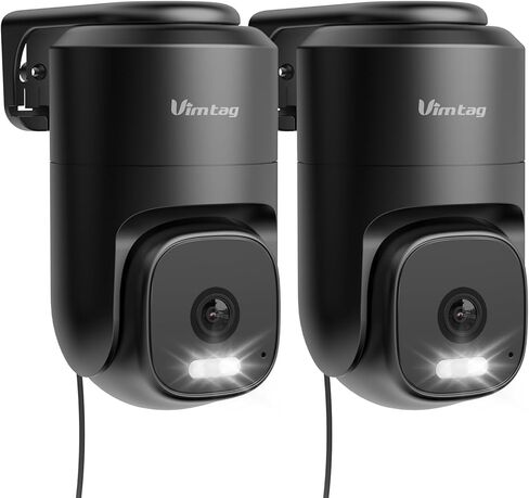 كاميرا VIMTAG 2.5K 4MP للأمن الخارجي، كاميرا CCTV منزلية WiFi Pan/Tilt، عرض 360 درجة وتتبع الحركة، رؤية ليلية ملونة، صوت ثنائي الاتجاه، إنذار اكتشاف AI، IP66، تخزين بطاقة Cloud & SD، يعمل مع Alexa in Kuwait