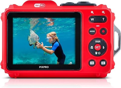 كاميرا رقمية Kodak PIXPRO WPZ2 متينة مقاومة للماء بدقة 16 ميجابكسل مع تكبير بصري 4X (أحمر) وبطاقة microSDHC سعة 32 جيجابايت مع حزمة محول (عنصران) in Kuwait