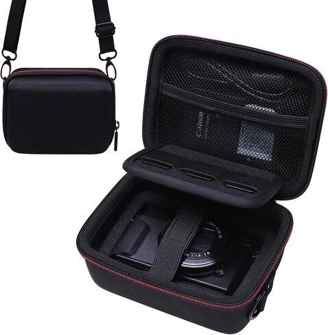 Camera Case Bag Compatible with Canon PowerShot G7 X Mark III, Mark II, SX740 HS, Sony ZV-1, KODAK PIXPRO WPZ2 Digital 4K Vlogging Camera, Point and Shoot 4K Video Camera Bag, Black (Case Only) in Saudi Arabia