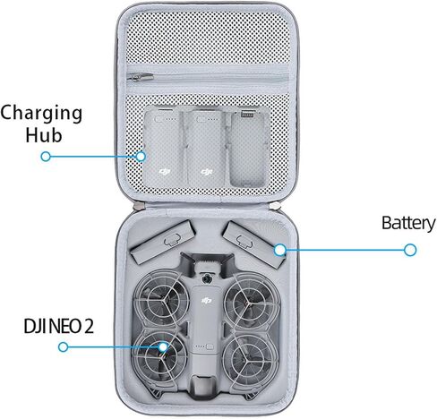 حقيبة حمل لطائرة DJI Neo 2، وحقيبة تخزين لطائرة DJI Neo 2 بدون طيار وملحقات البطاريات in Kuwait