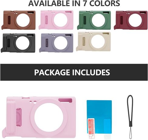حافظة من السيليكون لكاميرات Canon PowerShot IXY 650/ELPH 360، حافظة كاميرا من السيليكون الناعم، حافظة واقية محمولة مقاومة للخدش لجسم الكاميرا. امنح سلسلة كريستال (وردي) in Kuwait