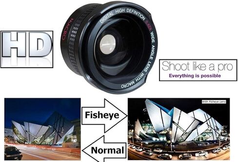 عدسة عين السمكة البانورامية فائقة الدقة لهاتف Sony Alpha A5000 A5100 ILCE-5000 ILCE-5100 (متوافقة مع 40.5 مم) in Kuwait