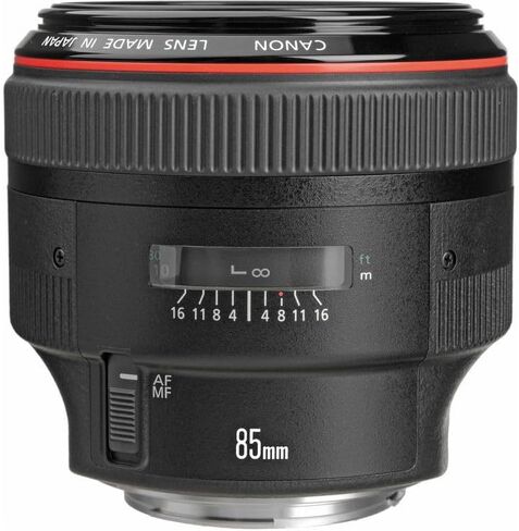 مجموعة عدسات Canon EF 85mm f/1.2L II USM | صورة شخصية احترافية من سلسلة L مع فتحة f/1.2 فائقة السرعة وتركيز تلقائي USM من النوع الدائري | لصور الزفاف والصور في الإضاءة المنخفضة (1056B002) + مجموعة الفلاتر + المزيد in Kuwait