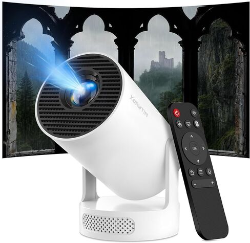 【Built-in Apps】Mini Projector with Wifi and Bluetooth, Support 4K, Portable Projector, 5W Sound Base Speaker, 200 ANSI, Android, Auto Vertical Keystone 210° Rotatable Proyector in Saudi Arabia