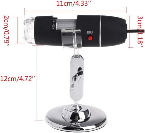 مجهر رقمي 1600X USB كاميرا منظار محمولة مع 8 مصابيح LED قابلة للتعديل - مكبر محمول خفيف الوزن لأجهزة Android وiOS ومثالي للإلكترونيات والمجوهرات in Kuwait