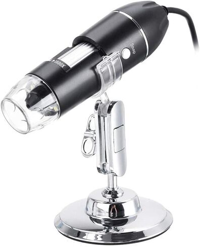 مجهر رقمي 1600X USB كاميرا منظار محمولة مع 8 مصابيح LED قابلة للتعديل - مكبر محمول خفيف الوزن لأجهزة Android وiOS ومثالي للإلكترونيات والمجوهرات in Kuwait