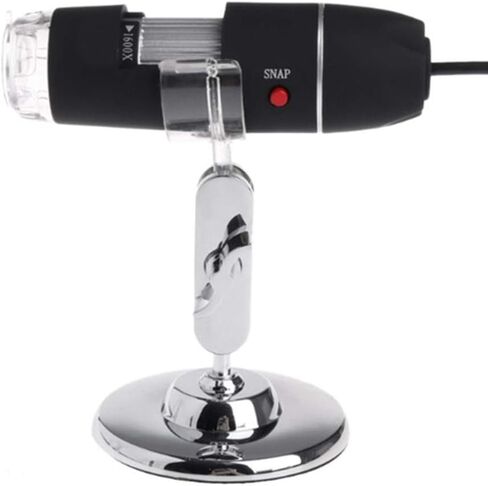 مجهر رقمي 1600X USB كاميرا منظار محمولة مع 8 مصابيح LED قابلة للتعديل - مكبر محمول خفيف الوزن لأجهزة Android وiOS ومثالي للإلكترونيات والمجوهرات in Kuwait