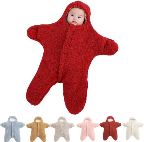 Zureto Baby Starfish Onesie - كيس نوم مصنوع من الصوف السميك يمكن ارتداؤه لحديثي الولادة in Kuwait